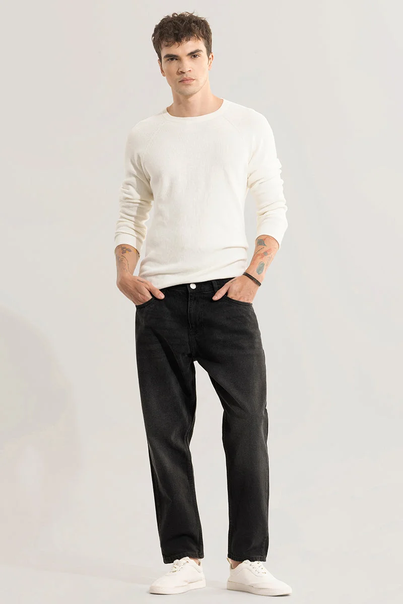 سنيتش Dusk Mid Black Baggy Fit Jeans